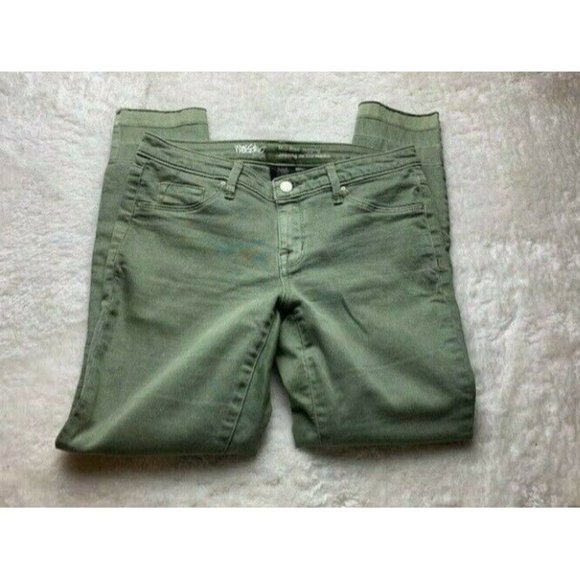 Mossimo Womens Jeans Size 6 28R Super Stretch Mid Rise Jegging Green Rip… - Picture 2 of 4